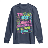 I'm Just Here for The Snacks Commercials Halftime Show Long Sleeve Shirt Funny Game Day Neon Style