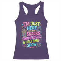 I'm Just Here for The Snacks Commercials Halftime Show Racerback Tank Top Funny Game Day Neon Style
