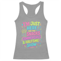 I'm Just Here for The Snacks Commercials Halftime Show Racerback Tank Top Funny Game Day Neon Style