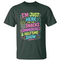 I'm Just Here for The Snacks Commercials Halftime Show T Shirt Funny Game Day Neon Style