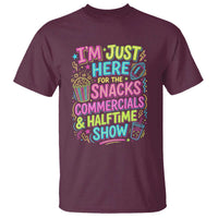 I'm Just Here for The Snacks Commercials Halftime Show T Shirt Funny Game Day Neon Style