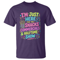 I'm Just Here for The Snacks Commercials Halftime Show T Shirt Funny Game Day Neon Style