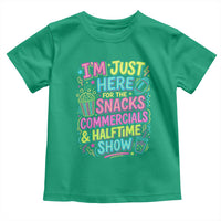 I'm Just Here for The Snacks Commercials Halftime Show Toddler T Shirt Funny Game Day Neon Style