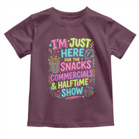 I'm Just Here for The Snacks Commercials Halftime Show Toddler T Shirt Funny Game Day Neon Style