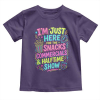I'm Just Here for The Snacks Commercials Halftime Show Toddler T Shirt Funny Game Day Neon Style