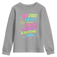 I'm Just Here for The Snacks Commercials Halftime Show Youth Sweatshirt Funny Game Day Neon Style