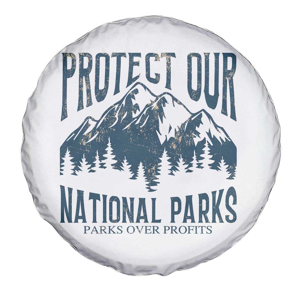 Protect Our National Parks Spare Tire Cover Retro Mountain Nature Graphic