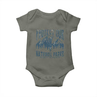 Protect Our National Parks Baby Onesie Retro Mountain Nature Graphic