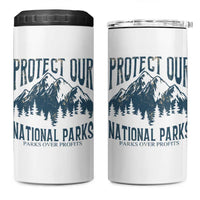 Protect Our National Parks 4 in 1 Can Cooler Tumbler Retro Mountain Nature Graphic