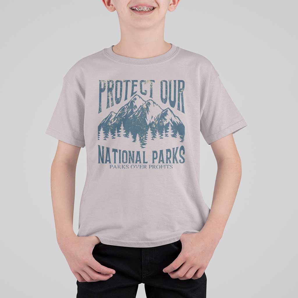 Protect Our National Parks T Shirt For Kid Retro Mountain Nature Graphic
