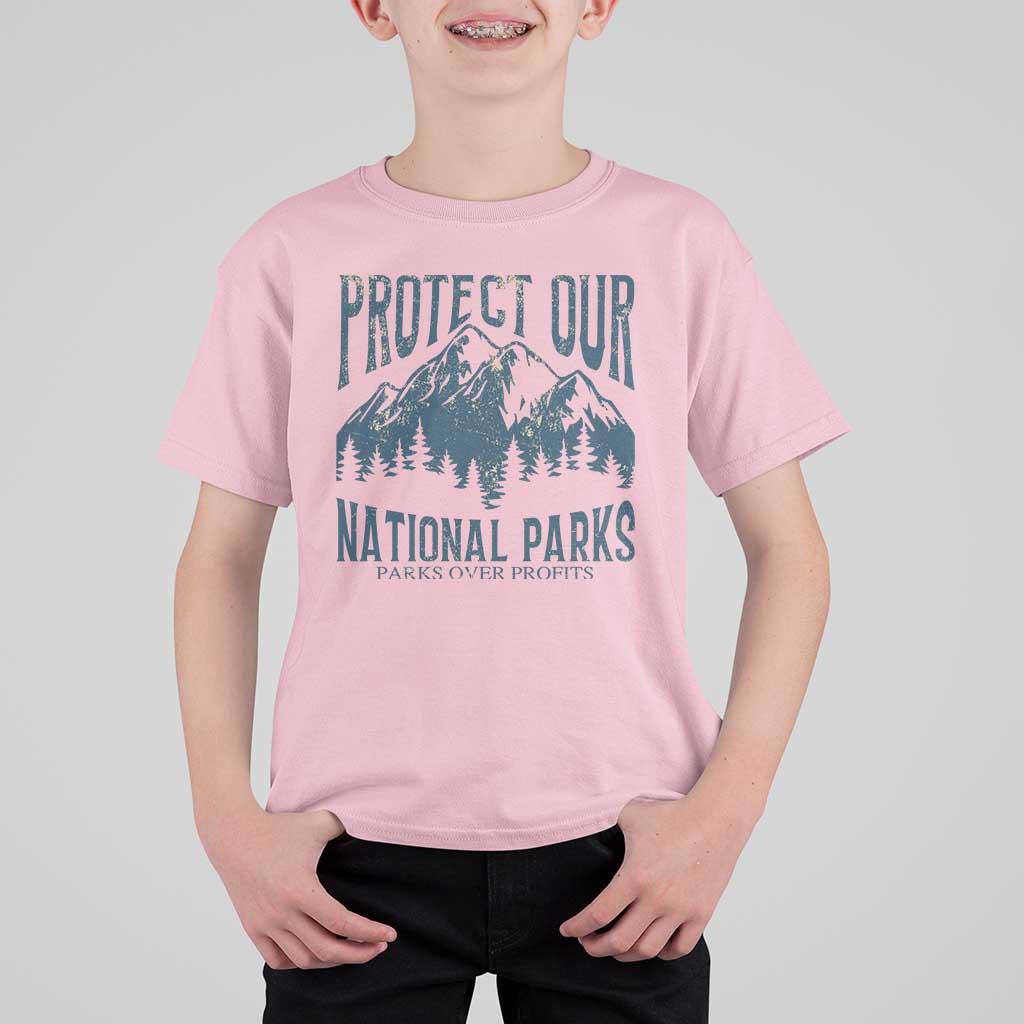 Protect Our National Parks T Shirt For Kid Retro Mountain Nature Graphic