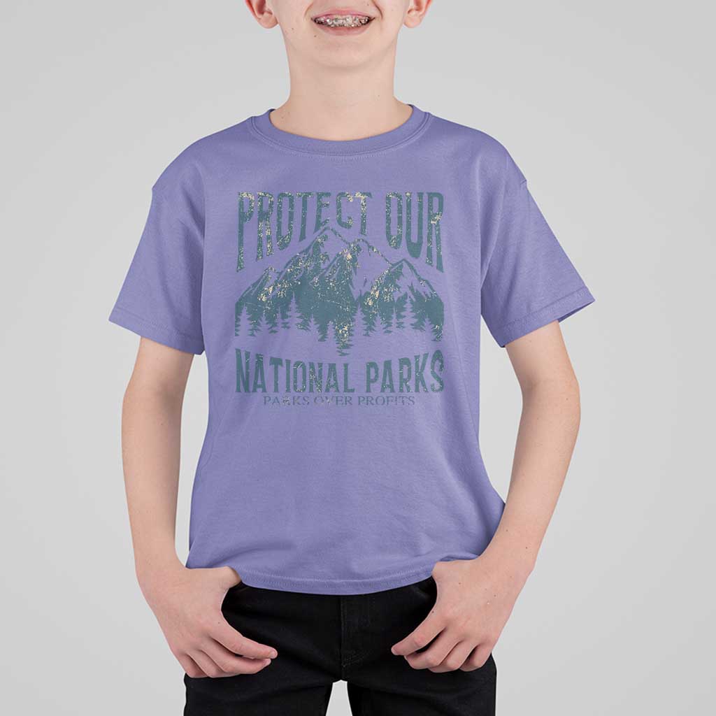 Protect Our National Parks T Shirt For Kid Retro Mountain Nature Graphic
