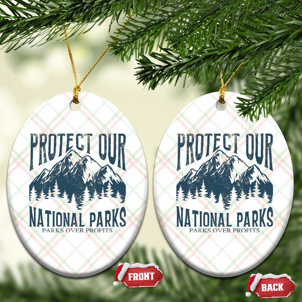 Protect Our National Parks Ceramic Ornament Retro Mountain Nature Graphic - Wonder Print Shop