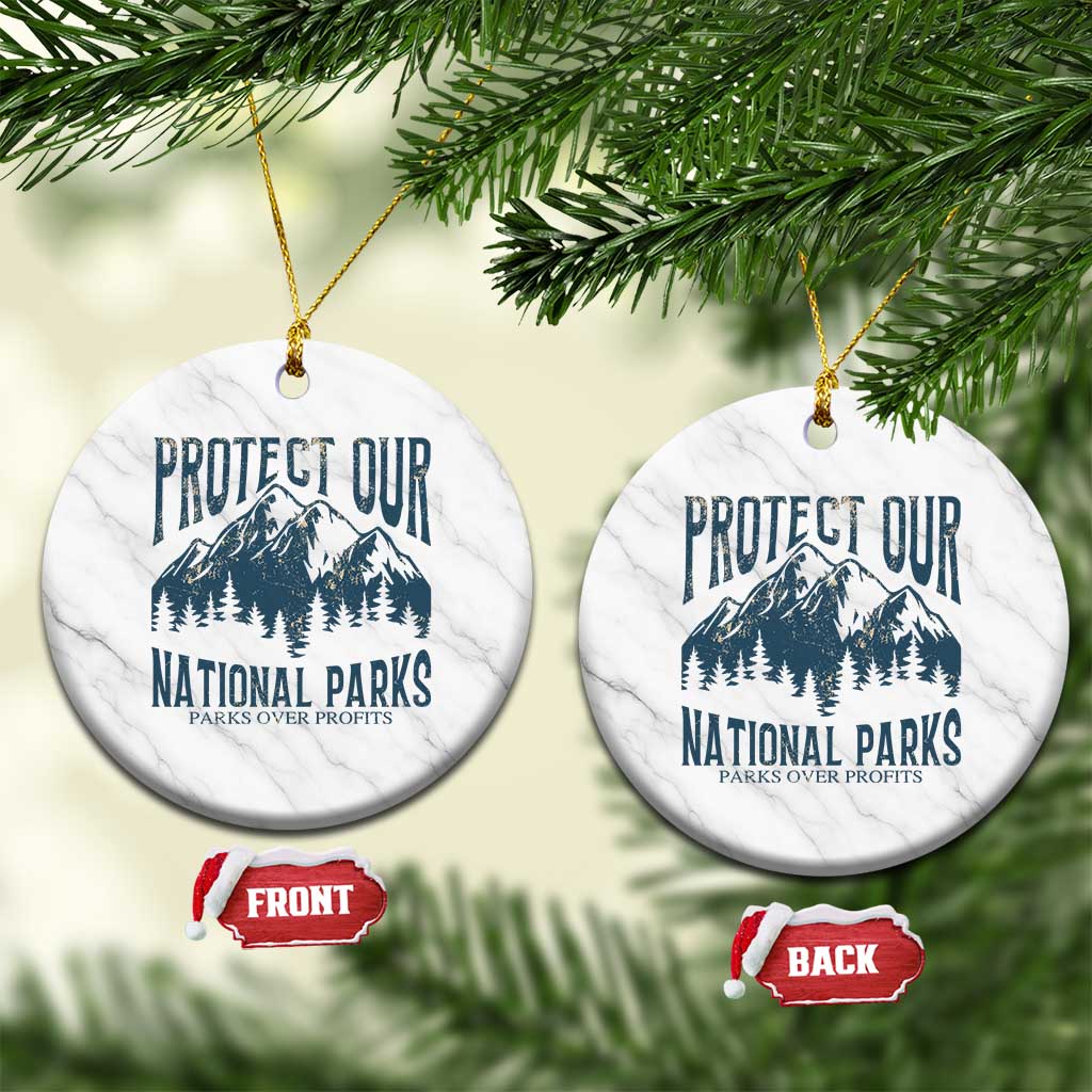 Protect Our National Parks Ceramic Ornament Retro Mountain Nature Graphic - Wonder Print Shop