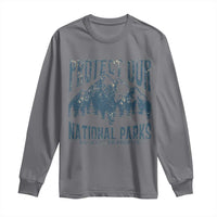 Protect Our National Parks Long Sleeve Shirt Retro Mountain Nature Graphic