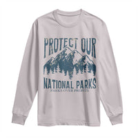 Protect Our National Parks Long Sleeve Shirt Retro Mountain Nature Graphic