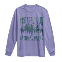 Protect Our National Parks Long Sleeve Shirt Retro Mountain Nature Graphic