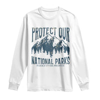 Protect Our National Parks Long Sleeve Shirt Retro Mountain Nature Graphic