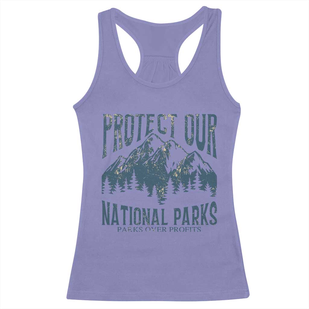 Protect Our National Parks Racerback Tank Top Retro Mountain Nature Graphic