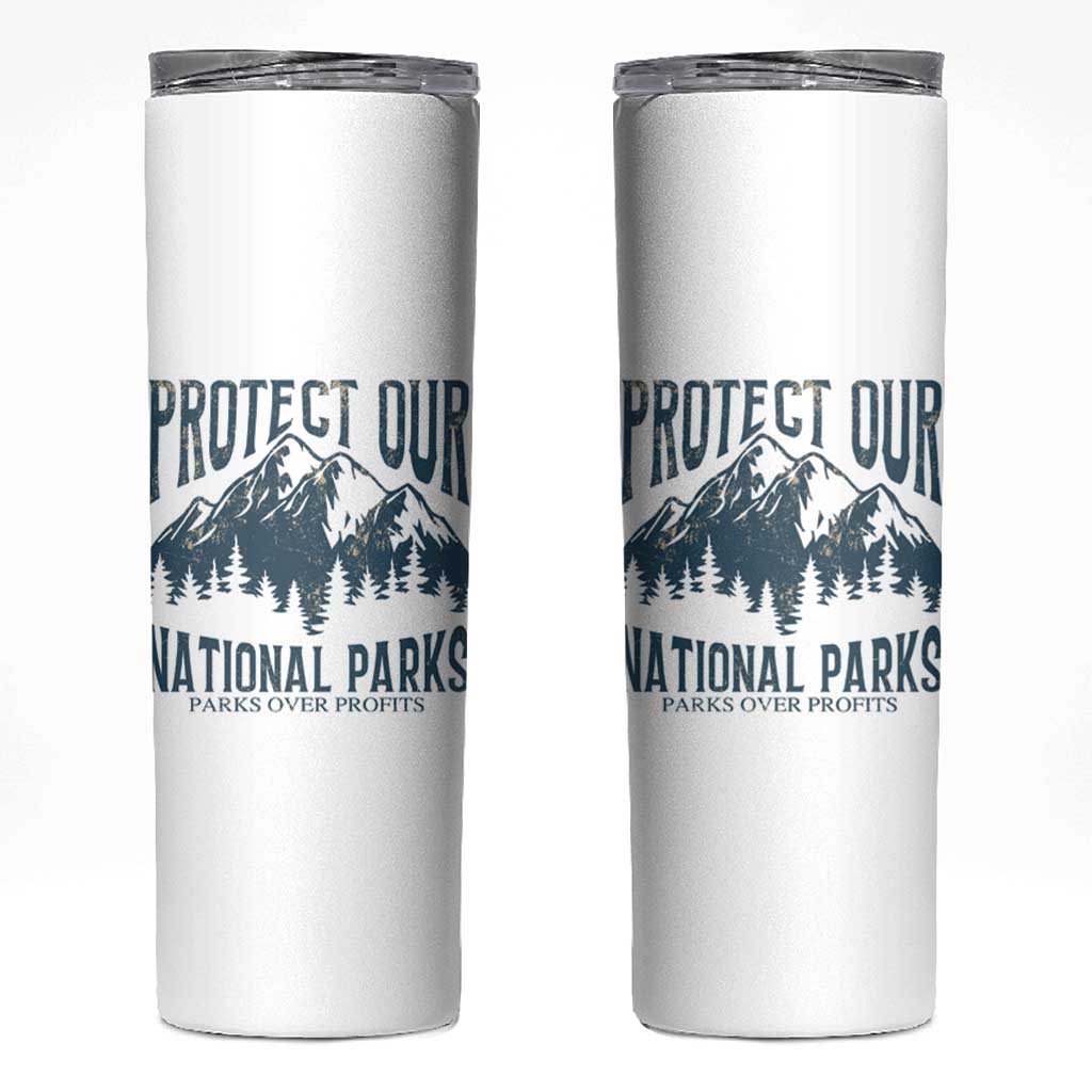 Protect Our National Parks Skinny Tumbler Retro Mountain Nature Graphic