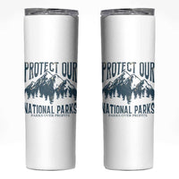 Protect Our National Parks Skinny Tumbler Retro Mountain Nature Graphic