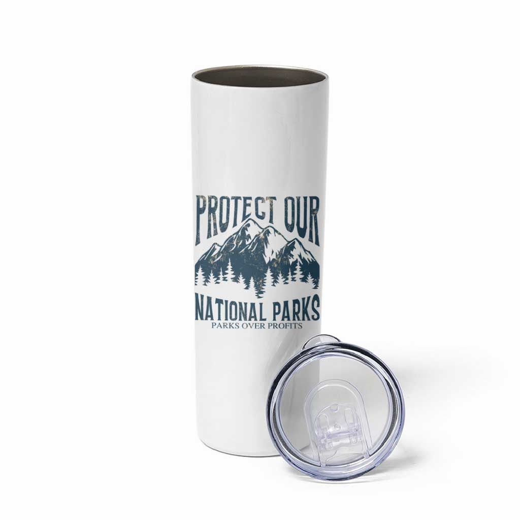 Protect Our National Parks Skinny Tumbler Retro Mountain Nature Graphic