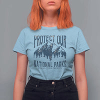 Protect Our National Parks T Shirt For Women Retro Mountain Nature Graphic