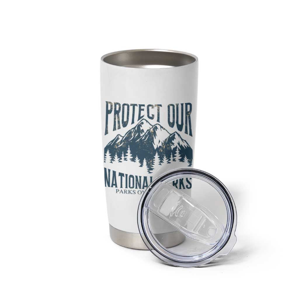 Protect Our National Parks Tumbler Cup Retro Mountain Nature Graphic