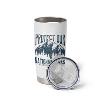 Protect Our National Parks Tumbler Cup Retro Mountain Nature Graphic