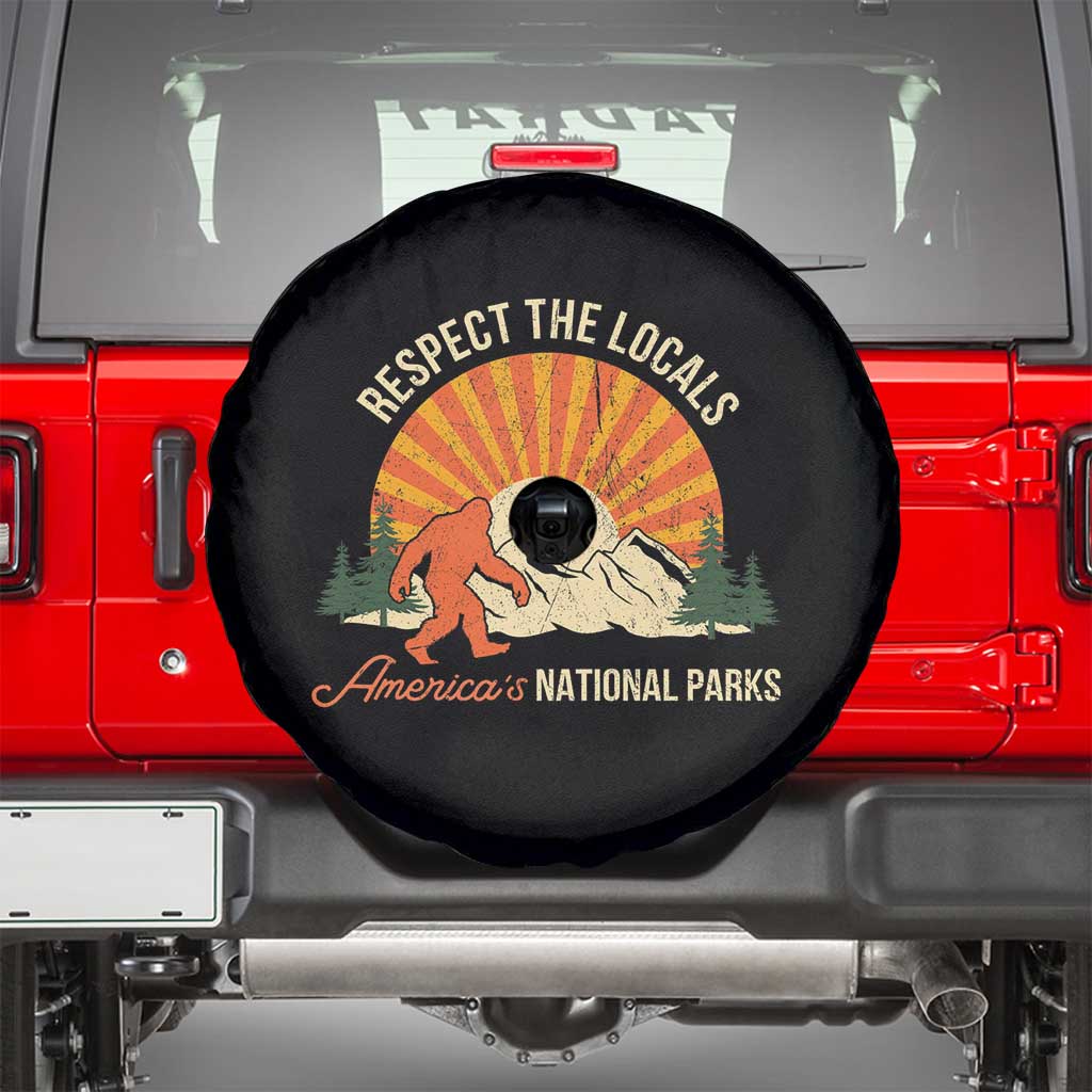 Respect The Locals Spare Tire Cover America's National Parks Vintage Bigfoot