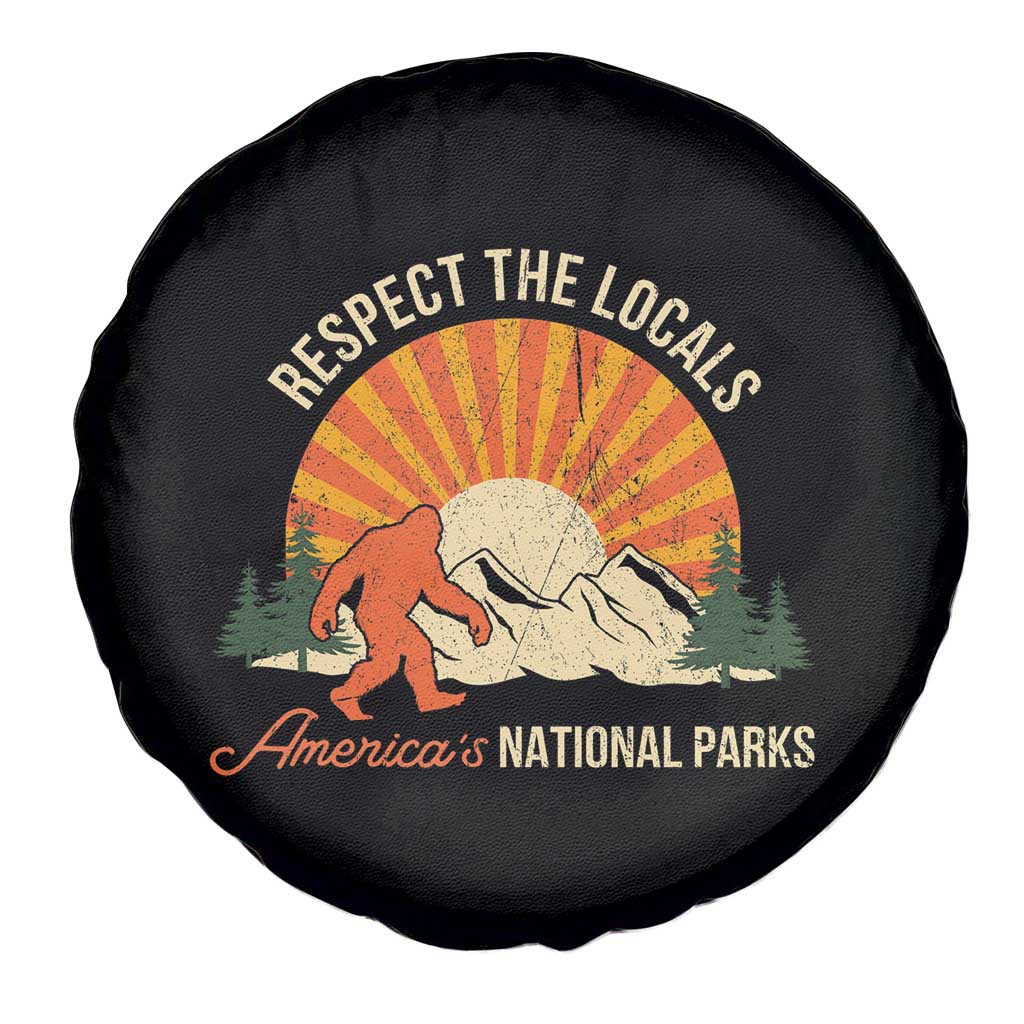 Respect The Locals Spare Tire Cover America's National Parks Vintage Bigfoot
