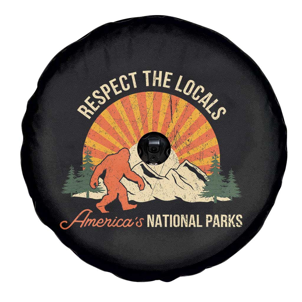 Respect The Locals Spare Tire Cover America's National Parks Vintage Bigfoot