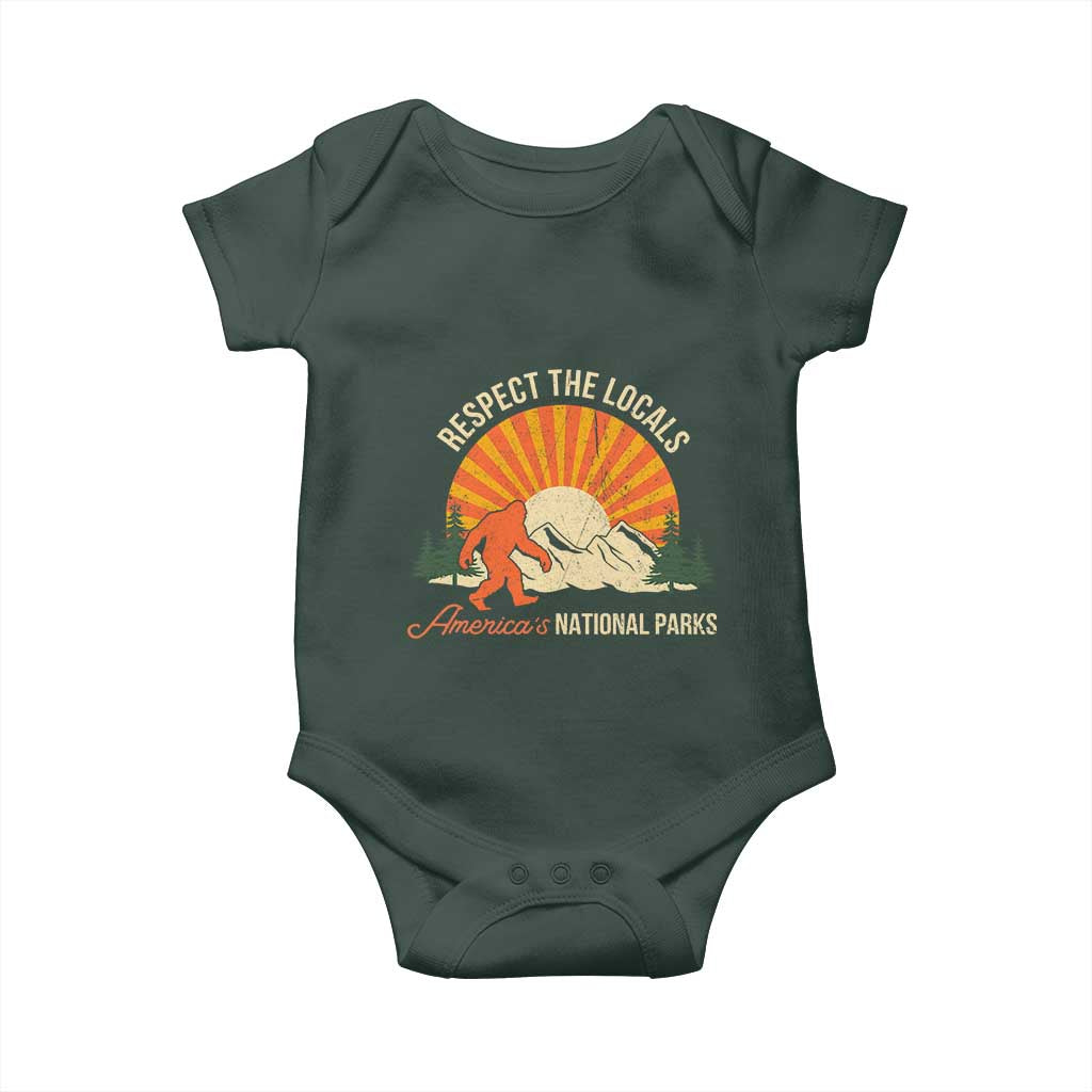Respect The Locals Baby Onesie America's National Parks Vintage Bigfoot