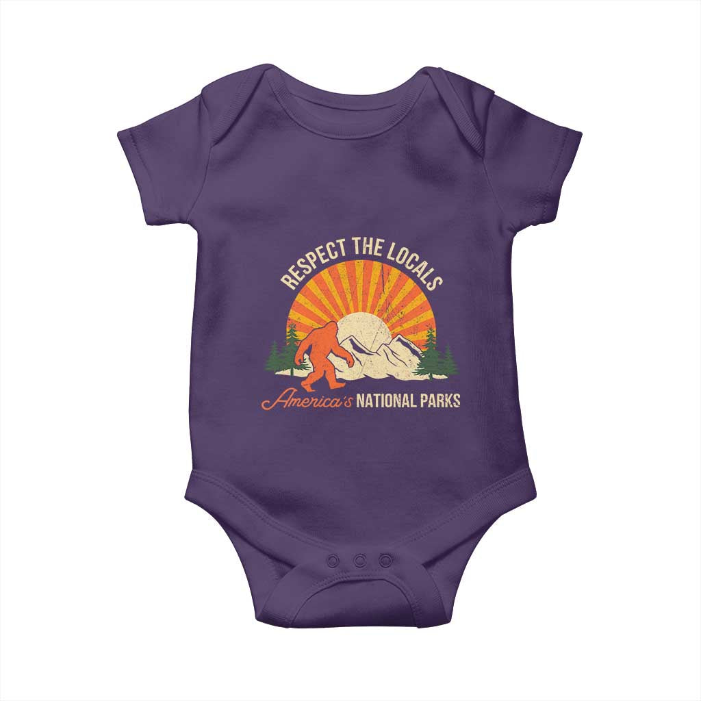 Respect The Locals Baby Onesie America's National Parks Vintage Bigfoot