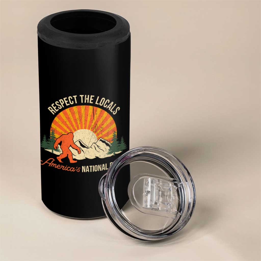 Respect The Locals 4 in 1 Can Cooler Tumbler America's National Parks Vintage Bigfoot
