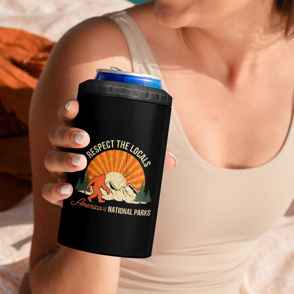 Respect The Locals 4 in 1 Can Cooler Tumbler America's National Parks Vintage Bigfoot