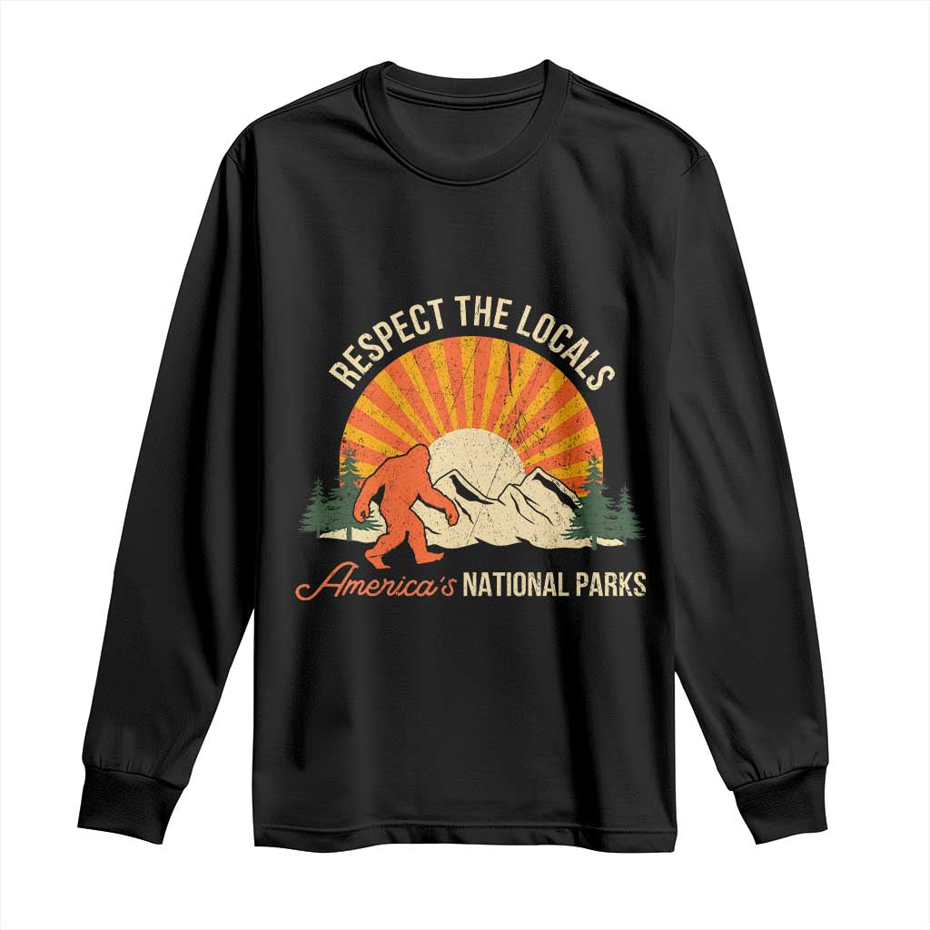 Respect The Locals Long Sleeve Shirt America's National Parks Vintage Bigfoot