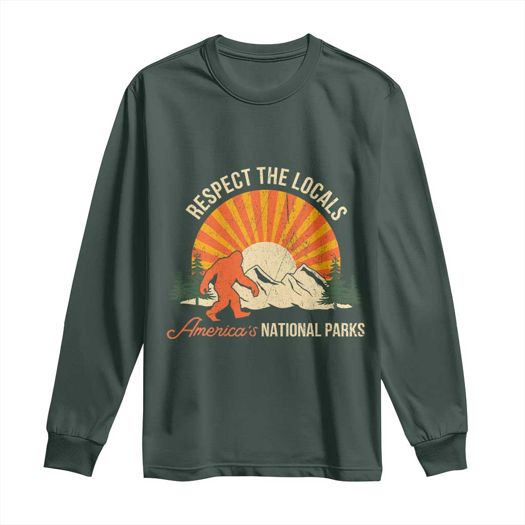 Respect The Locals Long Sleeve Shirt America's National Parks Vintage Bigfoot