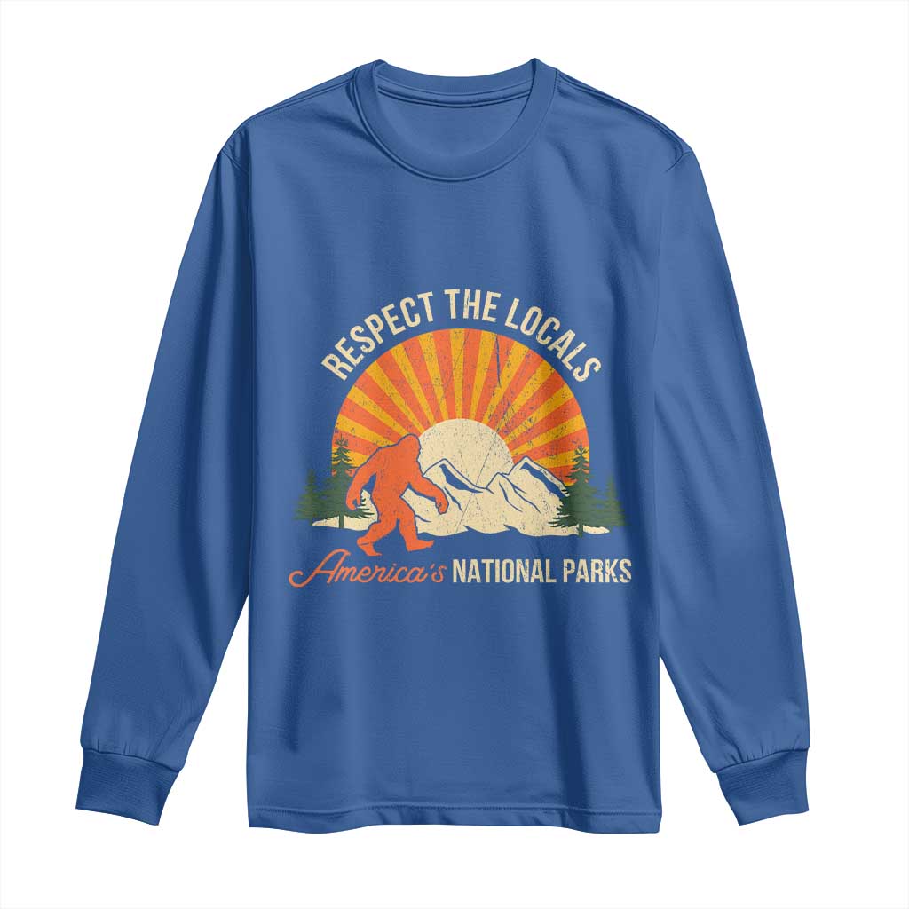 Respect The Locals Long Sleeve Shirt America's National Parks Vintage Bigfoot