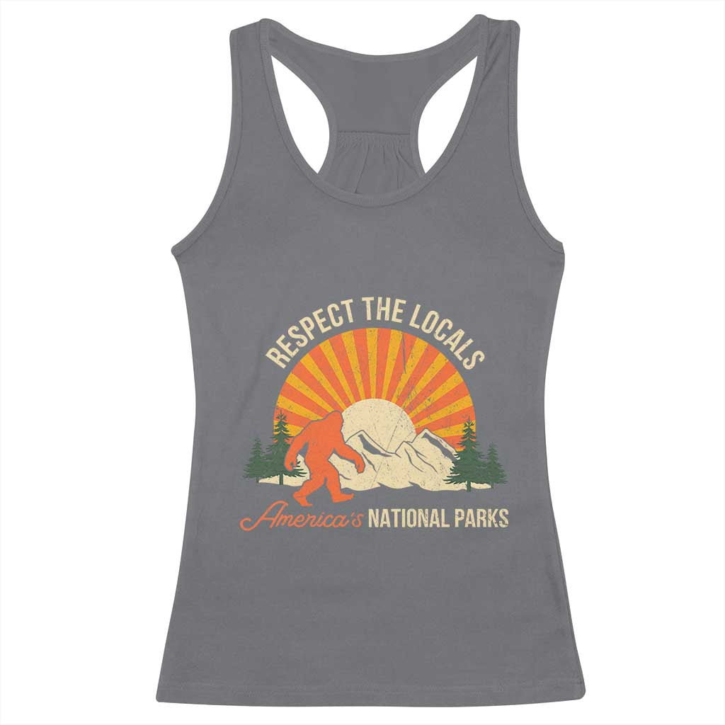 Respect The Locals Racerback Tank Top America's National Parks Vintage Bigfoot