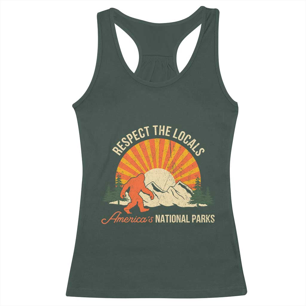 Respect The Locals Racerback Tank Top America's National Parks Vintage Bigfoot