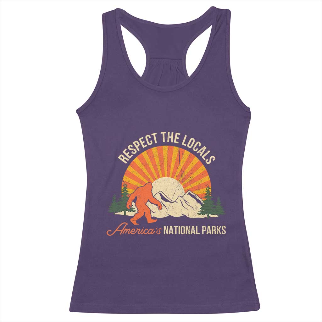 Respect The Locals Racerback Tank Top America's National Parks Vintage Bigfoot