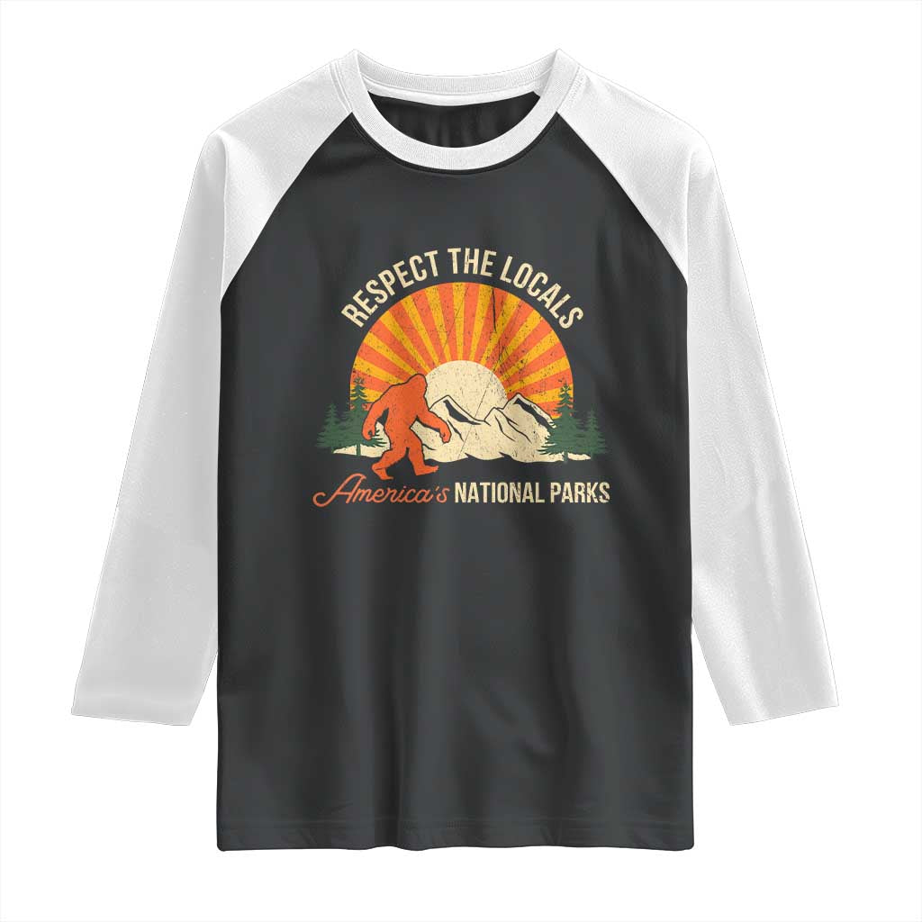 Respect The Locals Raglan Shirt America's National Parks Vintage Bigfoot