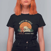 Respect The Locals T Shirt For Women America's National Parks Vintage Bigfoot