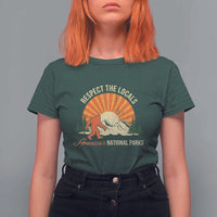 Respect The Locals T Shirt For Women America's National Parks Vintage Bigfoot