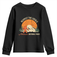 Respect The Locals Youth Sweatshirt America's National Parks Vintage Bigfoot