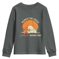 Respect The Locals Youth Sweatshirt America's National Parks Vintage Bigfoot