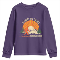 Respect The Locals Youth Sweatshirt America's National Parks Vintage Bigfoot