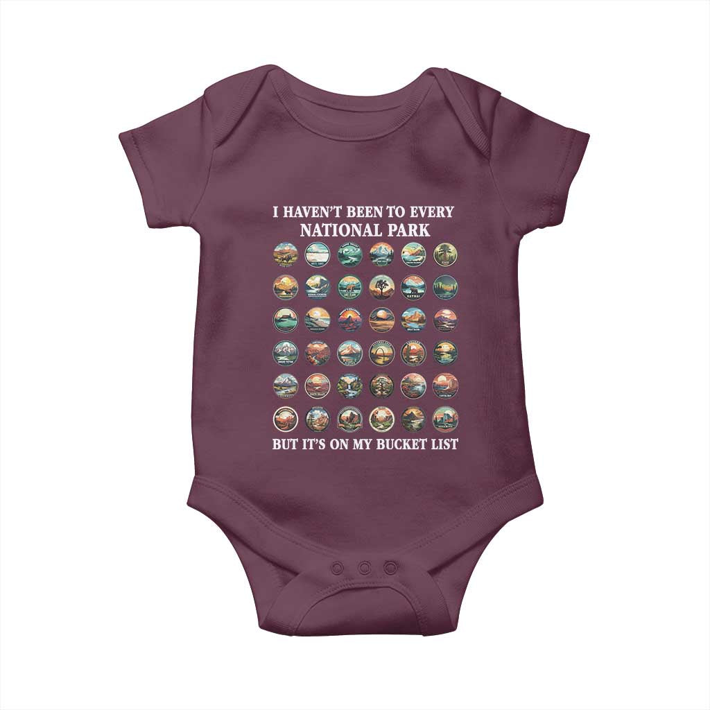 National Parks Bucket List Baby Onesie I Haven't Been To Wishlist