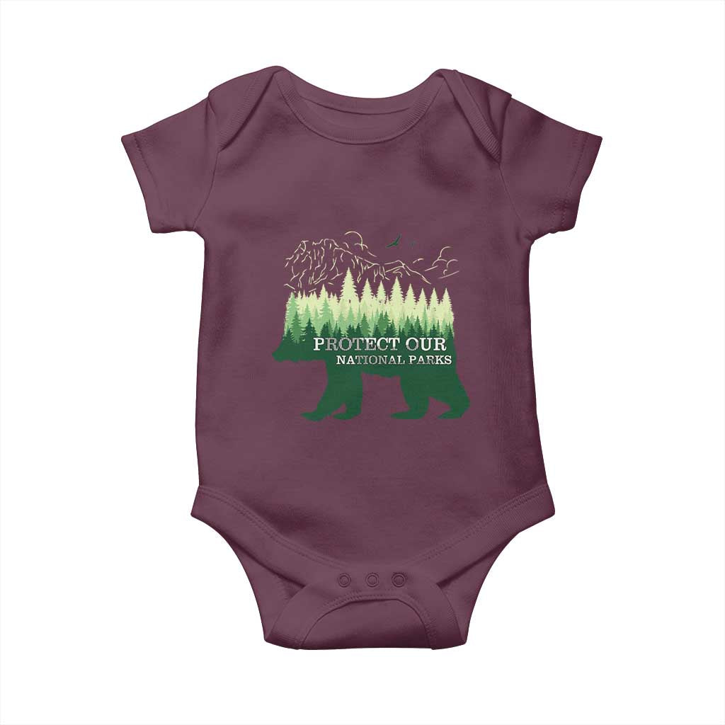 Protect Our Parks National Park Baby Onesie Bear Hiking Nature